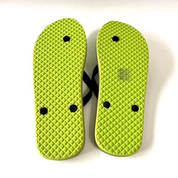 NWOB MICHAEL KORS RX21K Men\'s Flip Flops Lime Green Black Sandals Size 11 main image 8